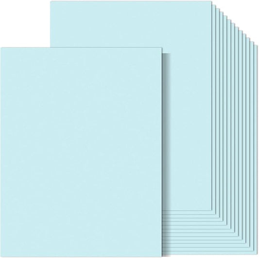 MixTeach 100 Sheets Light Blue Cardstock 8.5 x 11 Inch Thick Cardstock Paper, 250gsm/92lb Double Sided Light Blue Cardstock Printer Paper for Cards Making Crafts Scrapbook Invitations Drawing Printing