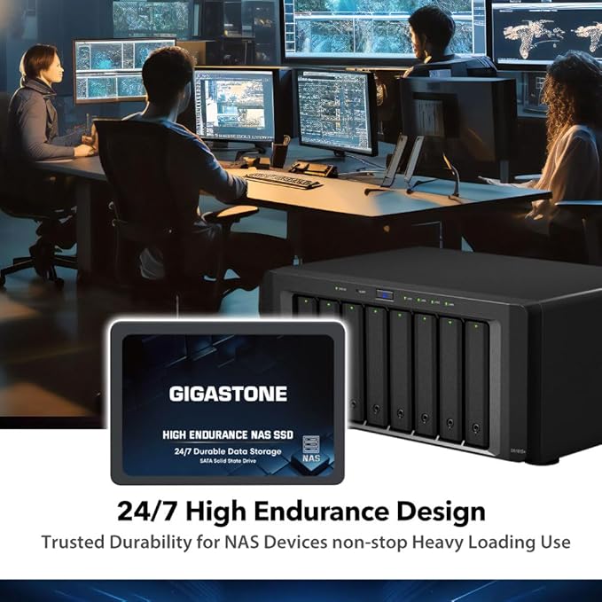 Gigastone 2TB NAS SSD Drive (2-Pack) 24/7 Durable TLC High Endurance RAID Data Storage Network Attached Storage 2.5" SATA Internal Solid State Hard Drives
