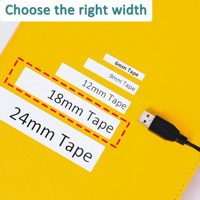 Hehua Compatible 4PK TZe TZ Tape 18mm 0.7 Laminated White Label Replacement for Brother Label Maker Tape TZe-241 TZe241 TZ-241 for P Touch PTD400 PTD600 PTP750W PT1880, 3/4 X 26.2ft, Black on White