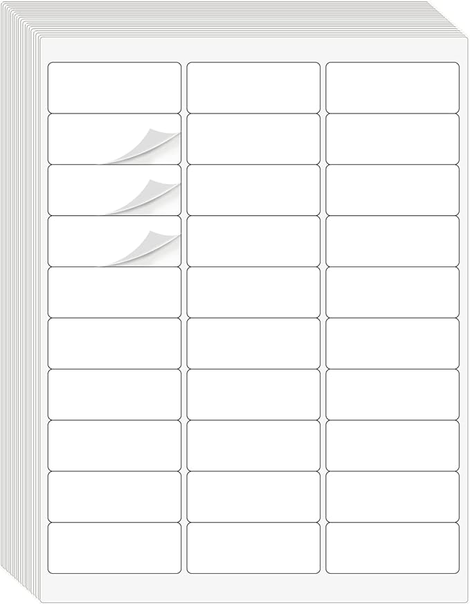 1" x 2-5/8" Address Labels 900 Labels Sticker Paper for Laser/Ink Jet Printer mailing Labels 8.5"×11" White 30 per Sheet