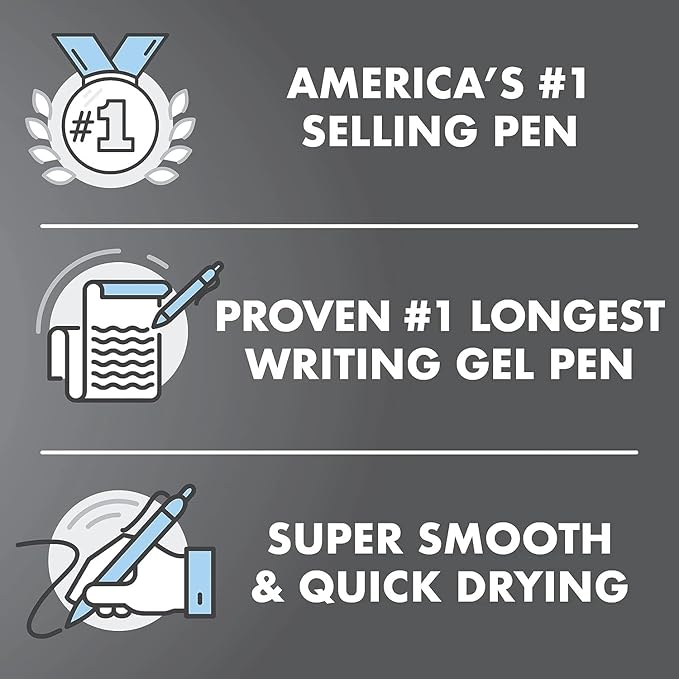 G2 Retractable Premium Gel Ink Roller Ball Pens Ultra Fine Point (.38mm) Black Ink 3 pack; Refillable & Premium Comfort Grip Bundle with Plastic Reusable Pouch