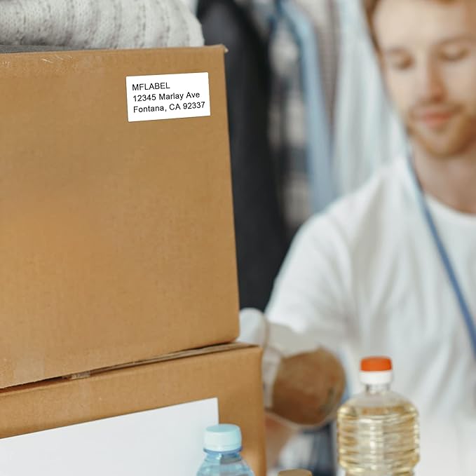 MFLABEL 2x4 Shipping Address Labels - 500 Count, 50 Sheets for Printer - 10-UP Internet Mailing Stickers - 2" x 4" FBA Labels for Laser/Inkjet Printer