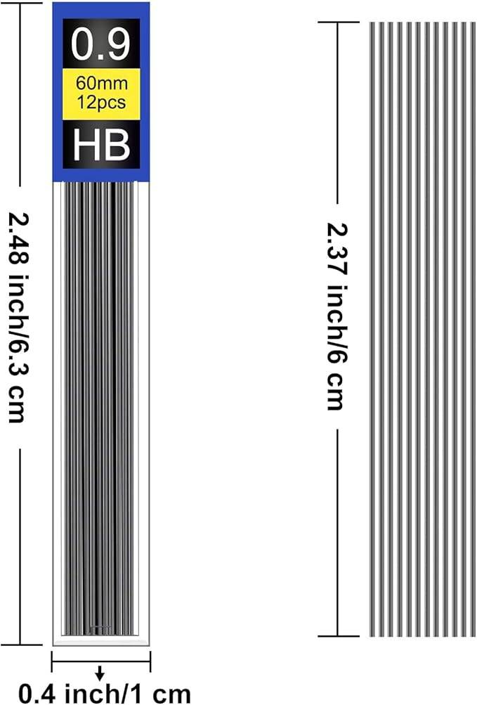 Morepack 720 Pieces 0.9 mm Lead Refills for Mechanical Pencils,0.9 mm HB, Smooth Break Resistant Mechanical Pencil Lead