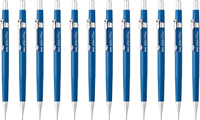 JVPEN 0.7mm Drafting Mechanical Pencils – 12 Pack, Built-in Erasers, Break-Resistant Lead, Hex Grip, for School, Office & Technical Drawing