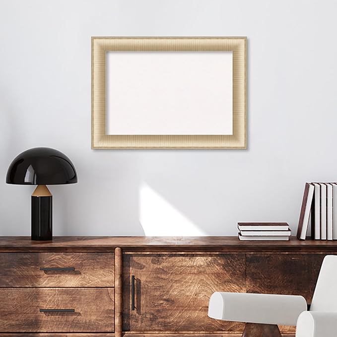 Amanti Art White Cork Board for Wall, 21x29 Vision Board with Gold Frame, Medium Corkboard Office Decor for Home Organization, Casual Corkboard Pinboard to Display Items for Home Organization in