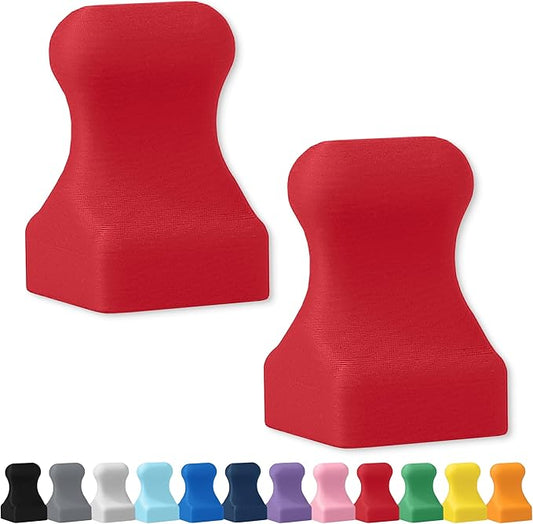 Glassboard Studio MiniPawn Magnet - Strong Neodymium Rare Earth Magnets for Fridge, Whiteboard, Locker & Magnetic Glassboards - Ideal for Crafting & Office Use - Strong Fridge Magnets (Cherry Red, 2)