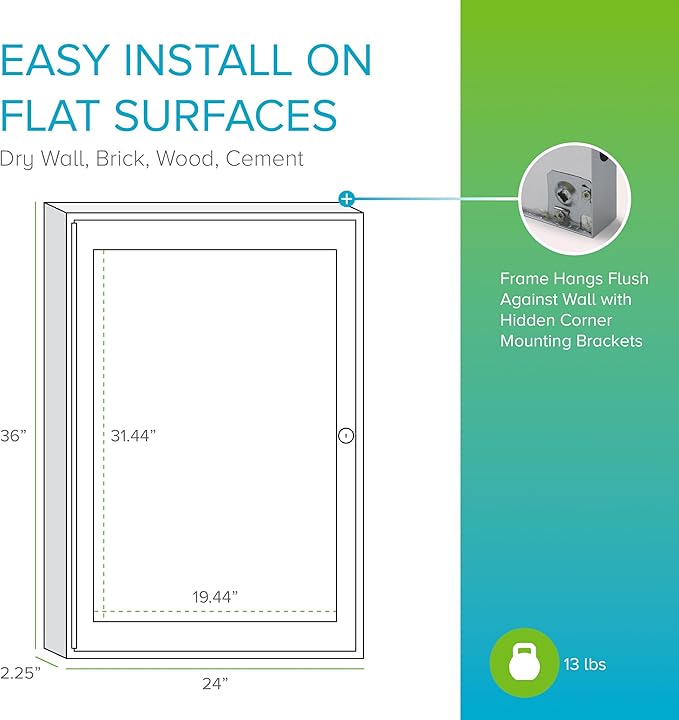 Ghent 36"x24" 1-Door Outdoor Enclosed Vinyl Bulletin Board, Shatter Resistant, with Lock, Satin Aluminum Frame - Silver (PA13624VX-193), Made in The USA