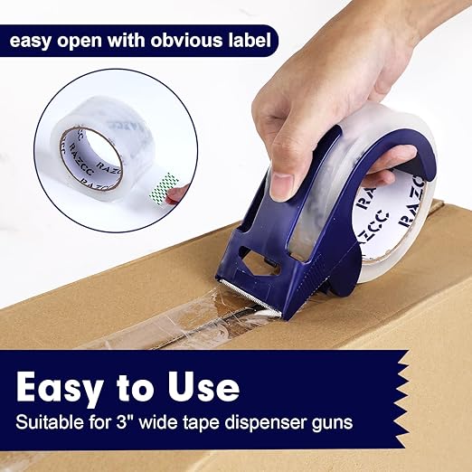 Packing Tape, 36 Rolls Clear Heavy Duty Packaging Tape with Dispensers for Packing Shipping Moving Mailing, Thicker Sealing Tape - 1.88" x 65 Yard Per Roll, 2340 Total Yards
