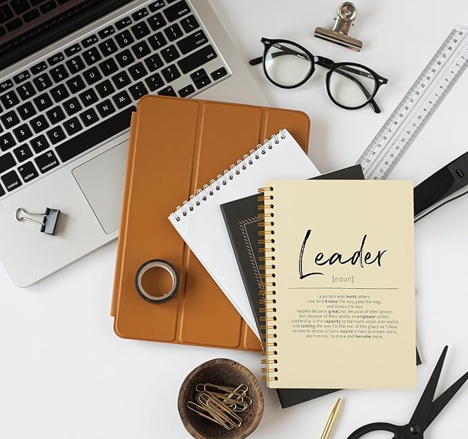 OXW Thank You Gifts for Leader, Meeting Notebook for Work, Appreciation Gift for Mentor Boss Manager, Office Supplies Leadership Gifts, Cream College Ruled Hardcover Spiral Notebook 5.5 x 8.3