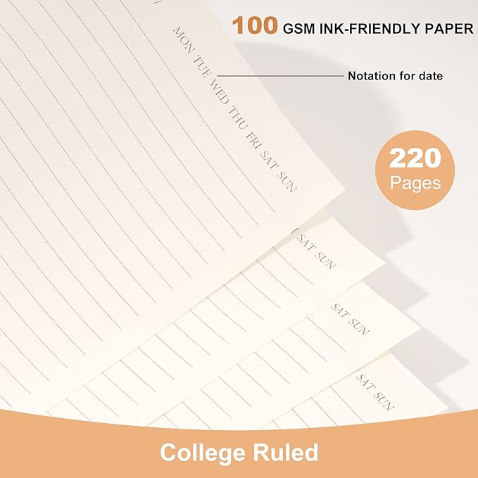 Large Spiral Notebook College Ruled with Tab Stickers A4 Notebooks for School Supplies Hardcover Spiral Notebook 8.5 x 11 Journal Note Book for Work Note Taking Women Men Writing, 220 Pages, Green