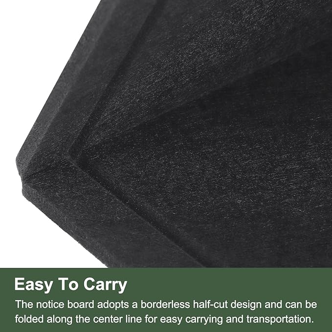 YOKIVE Felt Bulletin Board, 94.4 x 47 -Inch Foldable Decorative Pin Board Self Adhesive Felt Cork Board with 20 Pushpins, Great for Wall, Photo Display, Paste Note, Schedule(Black)