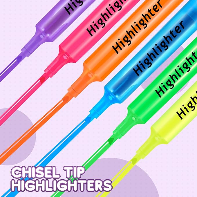 Qilery 72 Pack Highlighters Bulk, Tank Style Chisel Tip Highlighters Markers Quick Drying for Kids and Adult Coloring, Classroom Home Office School Supplies (Purple)