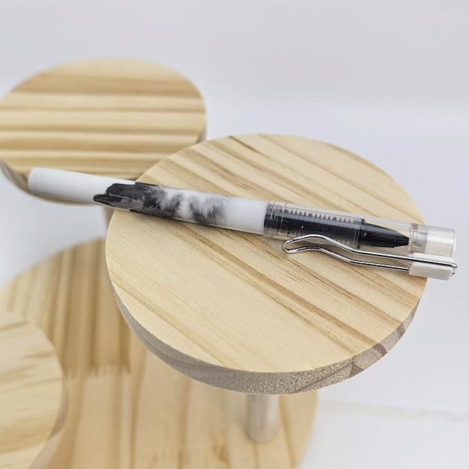 Fengtaiyuan LQB05P6 Straight Liquid Ballpoint Pen - Black Ink, 0.5mm Bullet Head, Smooth Writing, 6 Count (BlackLQB05P6)