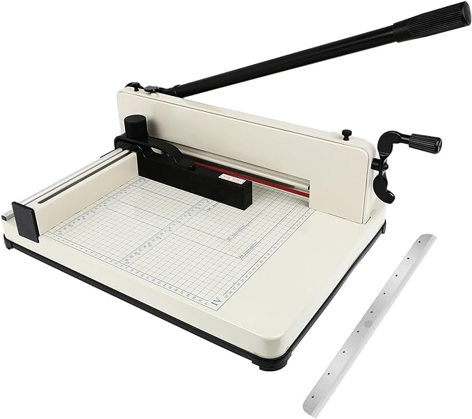 Heavy Duty Paper Cutter,17 Inch Guillotine Paper Cutter, One Replacement Blade for Free Cortadora de Papel 500 Sheets Papers, Paper Scrap Slicer Trimmer for Cardstock Cards Office Home School