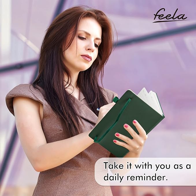 feela Journal Notebook Bulk for School, Hardcover Business Classic Ruled Lined Journals with Pen Holder for Work Office Journaling, with 5 Black Pens, 120 GSM, 5.1”x8.3”, 5 Pack, A5, Vintage Colors