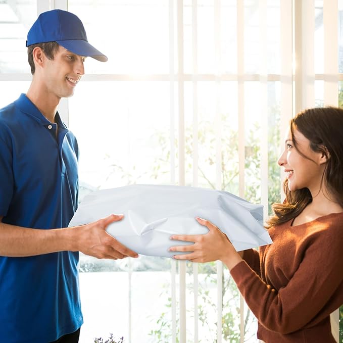 Poly Mailers 14.5x19, Large Poly Mailers 100 Pack, Shipping Mailers with Self Seal Adhesive, Waterproof and Tear-Proof Mailers Poly Bags for Small Business (White）