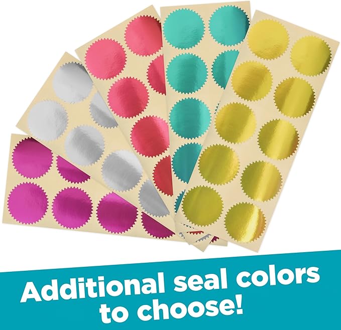 MaxMark Notary Seal Round Pink Embosser for Pennsylvania State - Includes Gold Burst Seal Labels (50 Count)