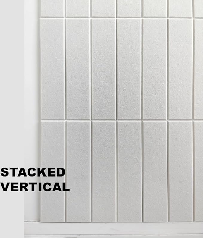 Large Cork Board Alternative - 24-Pack Felt Wall Tiles with Safe Removable Adhesive Tabs, Cork Wall Tiles Bulletin Board Home Office Essentials - Warm White