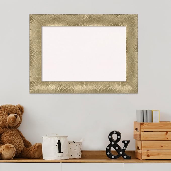 Amanti Art White Cork Board for Wall, 16x22 Vision Board with Gold Frame, Small Corkboard Office Decor for Home Organization, Casual Corkboard Pinboard to Display Items for Home Organization in