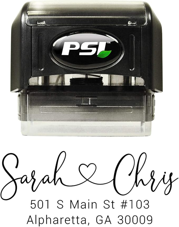 Address Stamp - Personalized Self Inking Return Address Stamper - Black Ink - Custom Wedding Stamp for Invitation Envelopes