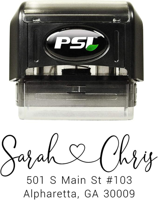Address Stamp - Personalized Self Inking Return Address Stamper - Black Ink - Custom Wedding Stamp for Invitation Envelopes