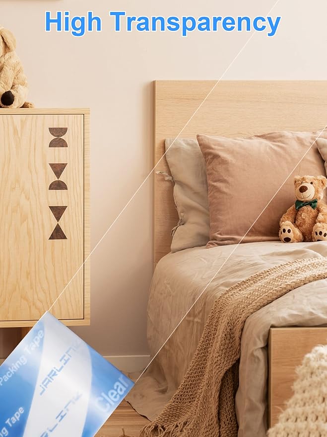 JARLINK Clearer Packing Tape 18 Rolls, Heavy Duty Packaging Tape for Shipping Packaging Moving Sealing, 2.8mil Thicker, 1.88 inches Wide, 60 Yards Per Roll, 1080 Total Yards