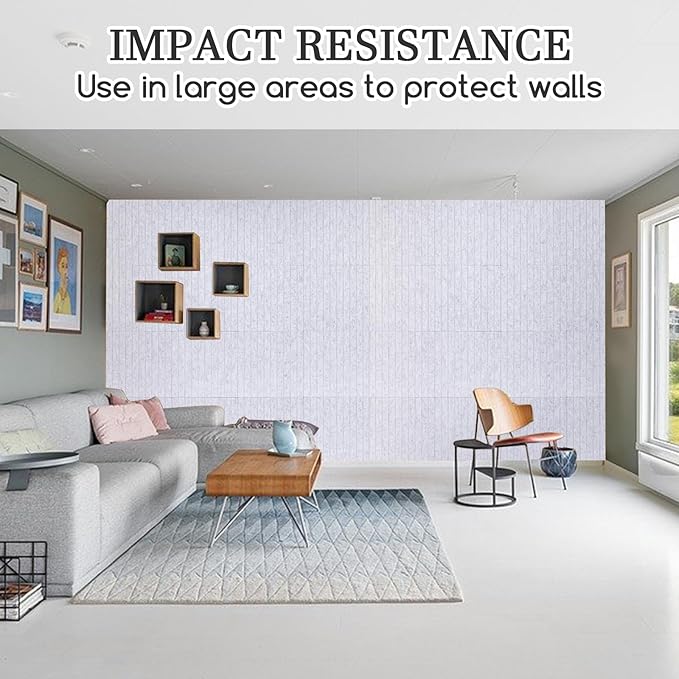 Large Cork Board Alternative, 15 Pack Felt Board with Safe Removable Adhesive Tabs Felt Wall Tiles, Large Cork Boards for Walls, Cork Board for Home Office, Pin Boards for Walls, Stripe Marble White