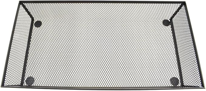 HAHIYO Stackable Mesh Tray Cup 12 x 6 x 2 inches Sturdy Container for Desk Drawer Organizer Collection for Home Office School kitchen Soft Foam Feet No Sharp Edges 1 Pack Black