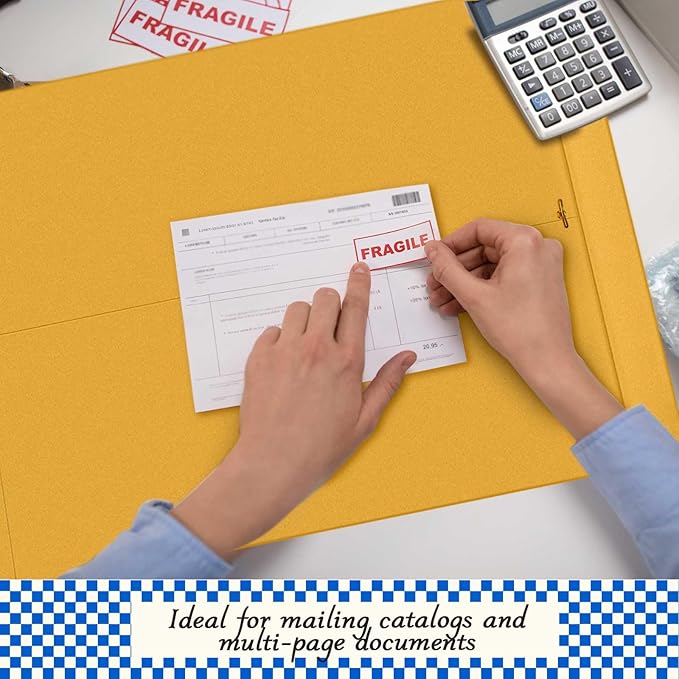 25 Pcs Clasp Envelope 16 x 20 Inch Large Manilla Envelopes with Clasp Closure for Mailing Thick Documents Home, Business, Legal or School Office Storing (Golden)