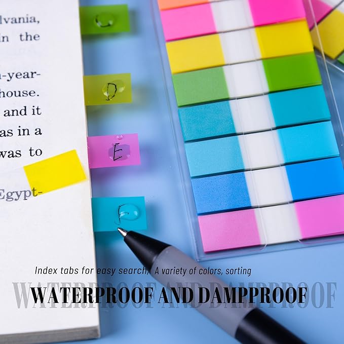 Ericter 1080 Pcs Sticky Tabs for Books, 9 Color Repositionable Annotation Page Tabs, Writable Index Flags for Notebooks, Organizing Study Office Supplies