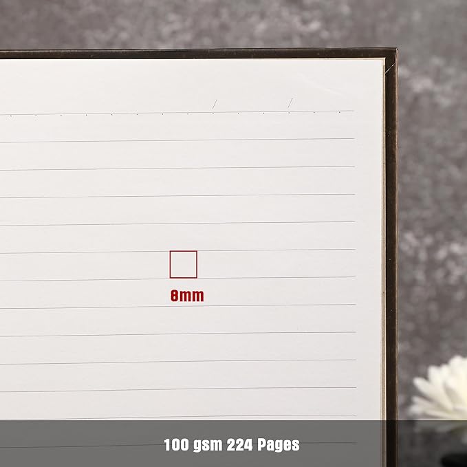 Line Notebooks for Women Men, A5 Aesthetic Hardcover Ruled Diary, 100 GSM Journals for Writing for Work, Note Taking, Office School