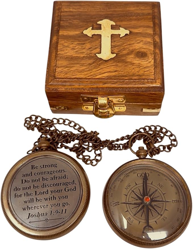 God My Lord Compass - Compass Gift Inspirational Quote Engraved, Graduation Gift, Confirmation Gift, Religious Gift for Men Women Boys Girls Teenage Kids, Baptism Gift