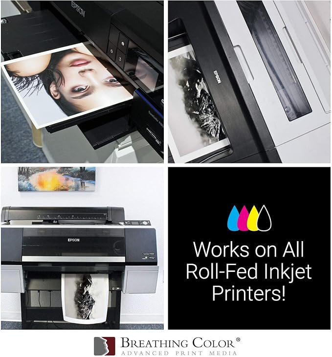 Optica One is a Luxurious 300 gsm Smooth Matte Fine Art Inkjet Paper Featured in a 60"x40' Roll; Its Bright White Color Makes It Ideal for Black and White and Color Prints. 100% Archival Certified