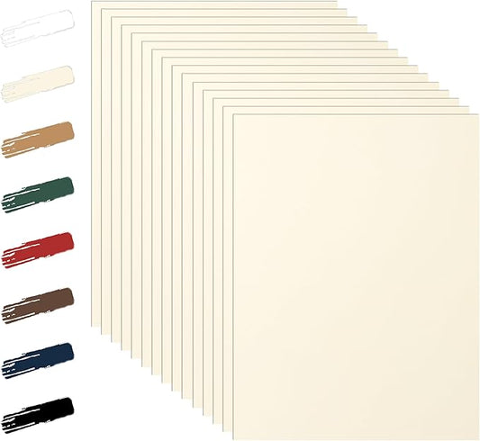100 Sheets Cream Cardstock 8.5 x 11 Off White Paper, 92lb Premium Ivory Paper Card Stock for Wedding Invitations, School Crafting, Memus, DIY Card Making, Certificate, Business Cards