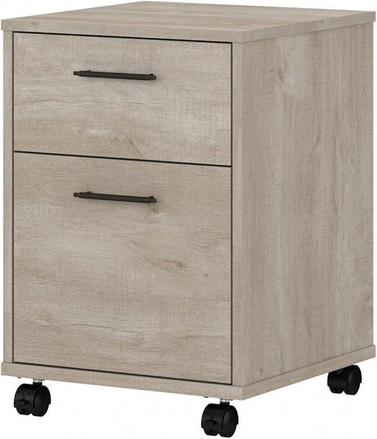 Bush Furniture Key West 2 Drawer Mobile File Cabinet, Rolling File Cabinet for Home Office