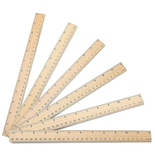10 Pack Wooden Ruler 12 Inch Rulers Bulk Wood Measuring Ruler Office Ruler 2 Scale