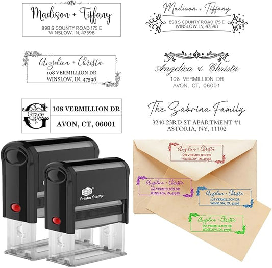 Custom Stamp Self Inking Personalized Return Address Stamp With Text & Business Logo