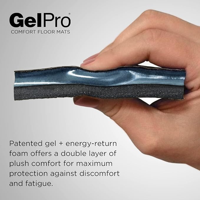GelPro Elite Premier Gel & Foam Anti-Fatigue Kitchen Floor Comfort Mat, 20" x 48", Basketweave Black
