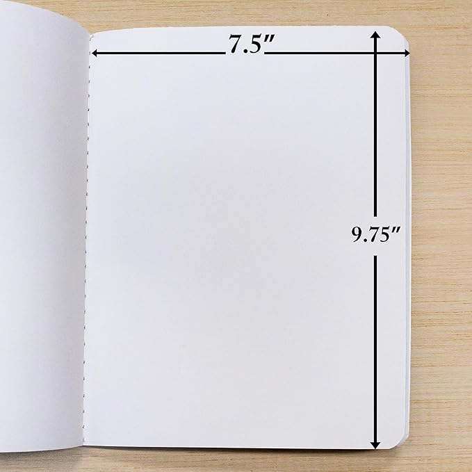 BAZIC Composition Book Blue Marble Unruled Ruled 100 Sheet Notebook, Blank Page Journal Comp Notebooks for School, 2-Pack