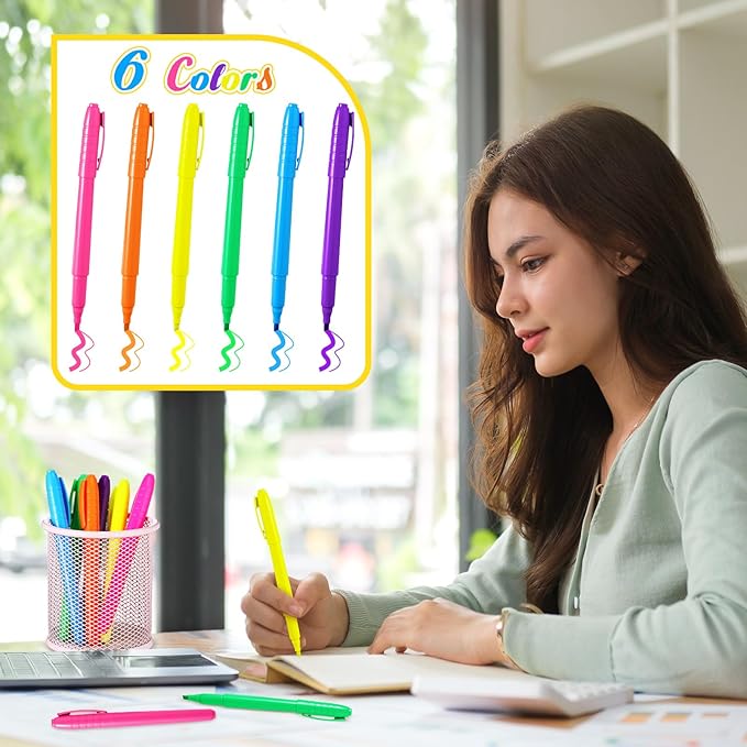 Seajan 120 Pack Highlighters Assorted Colors Highlighter Markers Chisel Tip Highlighter Pens Quick Drying Markers Bulk for Adults Home Office Supplies(Cute Colors)