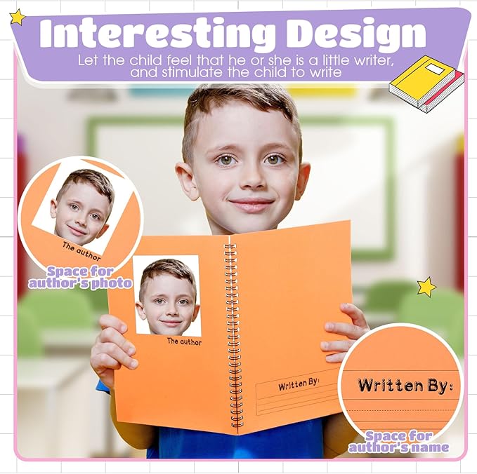 Henoyso 10 Pcs 100/50 Sheets Primary Composition Notebook K-2 Bulk Spiral Primary Journal Drawing Handwriting Practice for Kids Kindergarten 1st 2nd Back to School Supplies (Pastel Color,50 Sheets)