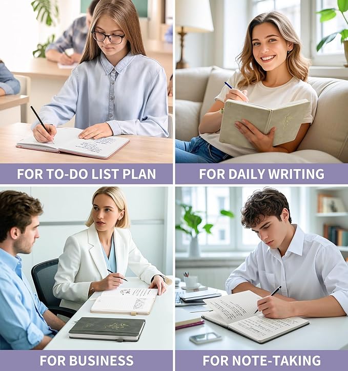 Lined Journal Notebook For Women, 200 Pages A5 Hardcover Leather Journals For Writing College Ruled Notebook For Work School Note Taking Business Diary Notepad 5.7'' X 8.3''- Smoky Purple