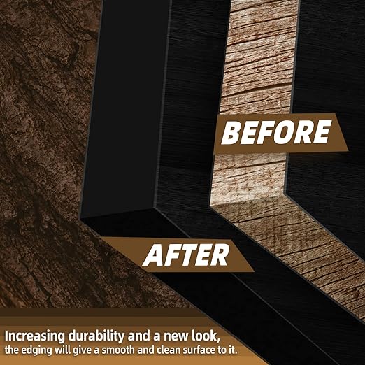 GSCIT Club Black Edge Banding, 3/4 inch x 25ft Melamine Edge Banding with Hot Melt Adhesive Pre-glued Edge Banding Flexible Edging for Plywood Cabinet Furniture