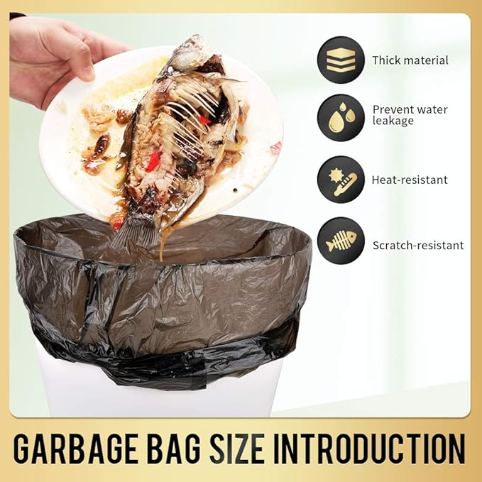 Handle Trash Bags 4 Gallon 100 Counts Small Garbage Bags for Office,Kitchen,Bedroom Waste Bin, Rubbish,Trash Can Liner