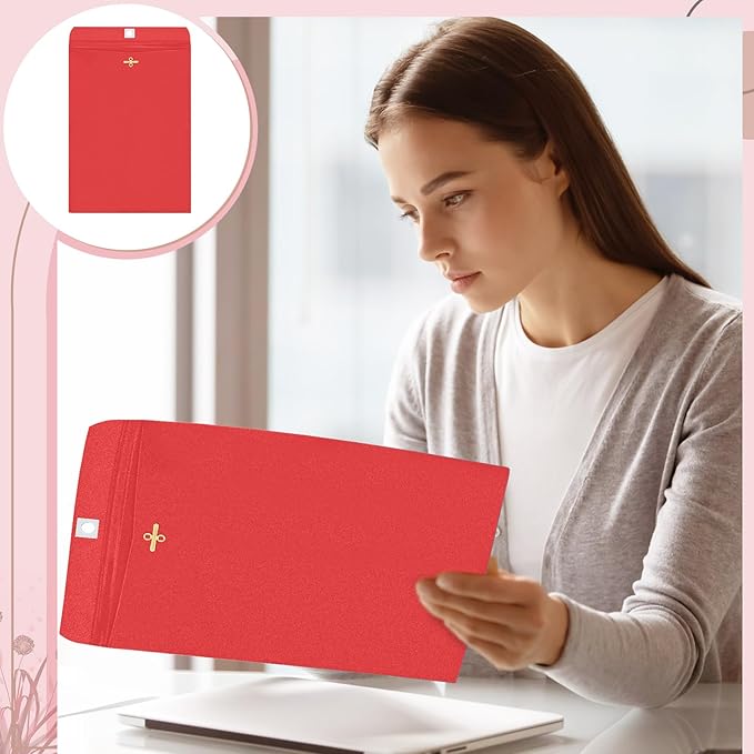 Geyee 100 Pcs Clasp Manilla Envelopes 9 x 12 Inch Gummed Colored Envelopes for Storing or Mailing for Home Office Business Supplies(Red)