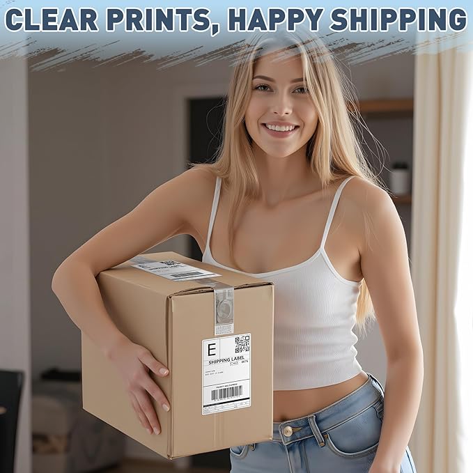 JTIEO 4" x 6" Thermal Labels, 5000 Fanfold Direct Thermal Shipping Labels, Perforated White, Commercial Grade with Permanent Adhesive,Compatible with Most Thermal Printers.