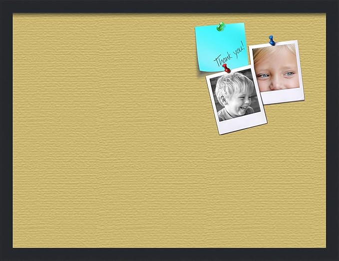 PinPix 24x18 Inch Cork Bulletin Board. This Decorative Framed Pin Board Comes with Honey Pastel Design and a Satin Black Frame. Ideal for Home Office Decor or Message Board (PinPix-1810)