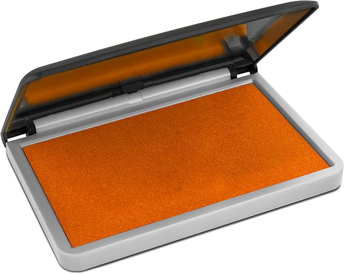 MaxMark Large Orange Stamp Pad - 2-3/4" by 4-1/4" - Premium Quality Felt Pad