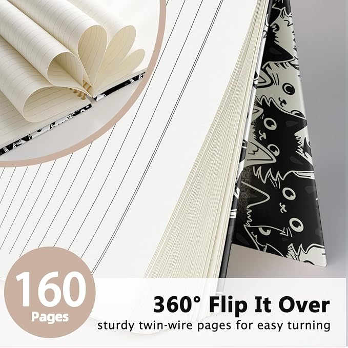 Funny Cat Journal Spiral Notebook for Teen Girls, Cute Notebooks for School Aesthetic, Cat Lover Gifts for Women Men, It's Fine I'm Fine Everything is Fine, cat notepad 5.5x8.3 Inch