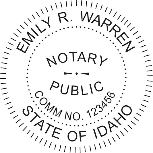 MaxMark Round Notary Pre-Inked Stamp for State of Idaho